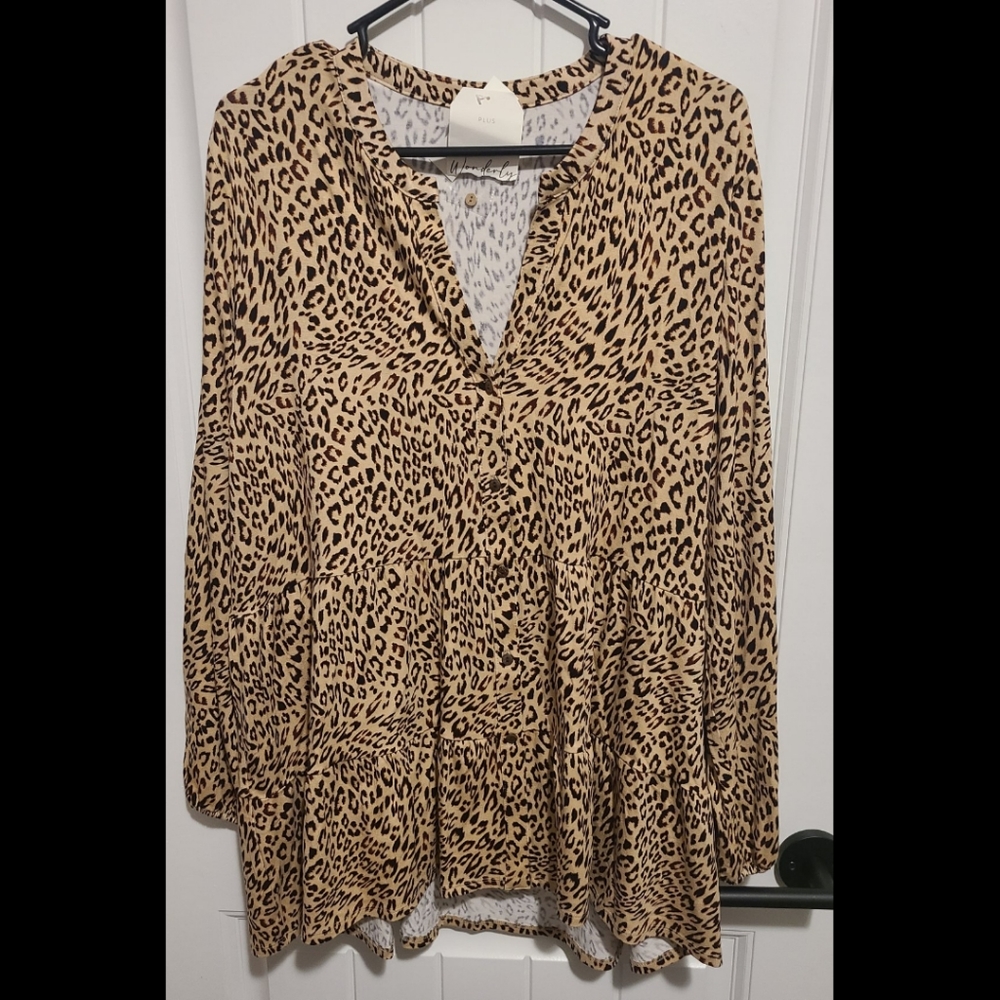 Wonderly tunic 1X cheetah leopard NEW NWT